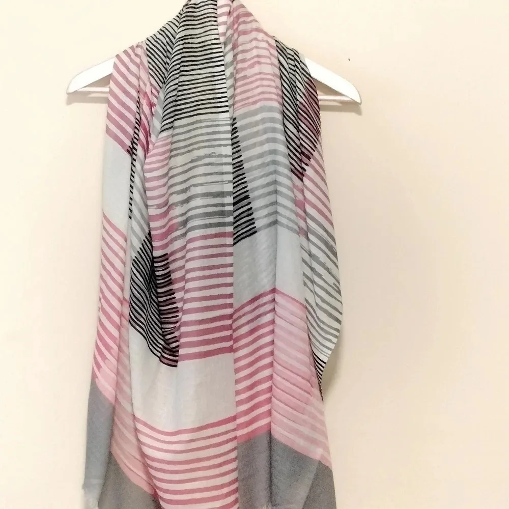 NWT Sher-i Sal Turkish Semi Sheer Frayed Edges Multifunctional Scarf Wrap 483